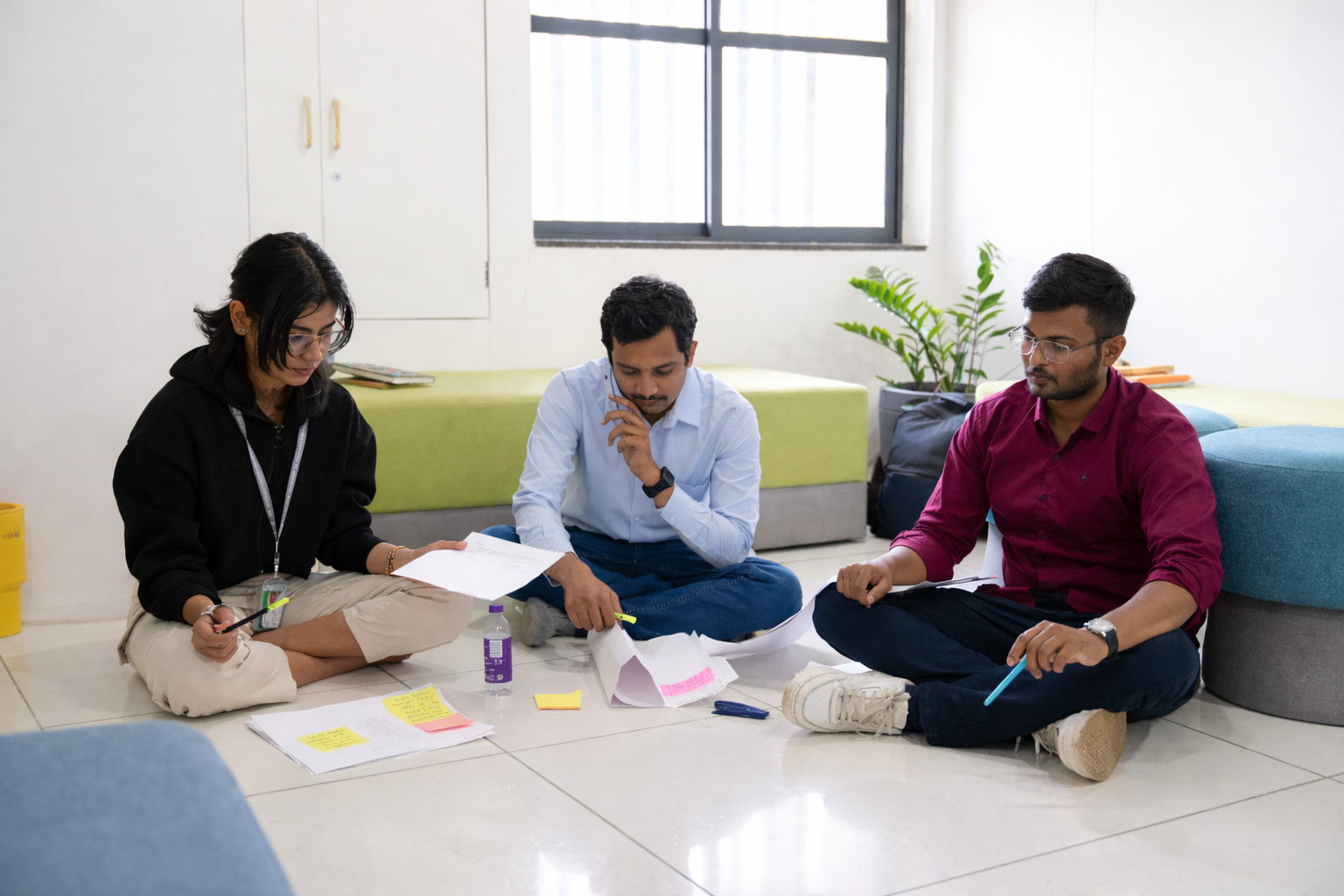 Team brainstorming startup idea